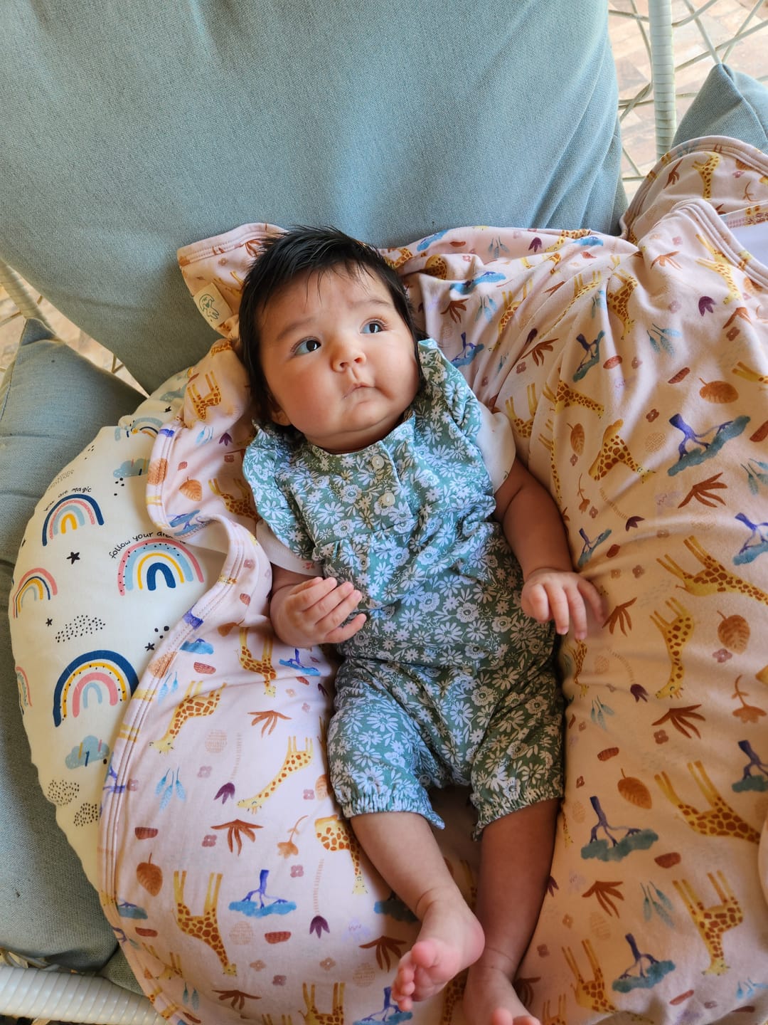 Customer photo review of Manta algodón jirafa
