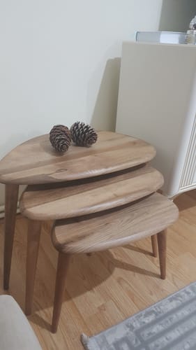Customer photo review of Ercol Style Masif Ceviz Üçlü Orta Sehpa Takımı