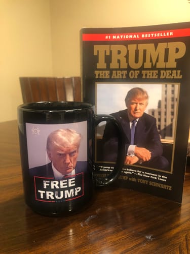 Customer photo review of Free Trump 15oz Coffee Mug