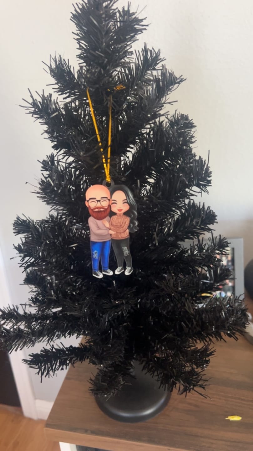 Customer photo review of Christmas Doll Couple Standing Hugging - Personalized Ornament