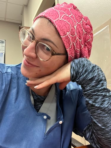 Customer photo review of Scrub Hat - Brains