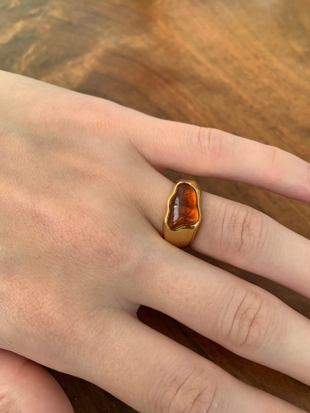 Customer photo review of Irregular Gemstone Ring