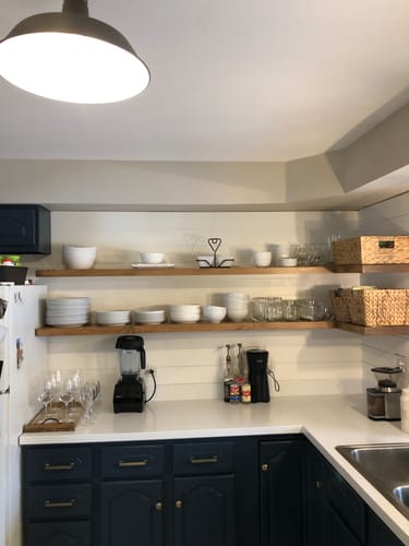 Customer photo review of Rustic Floating Shelves