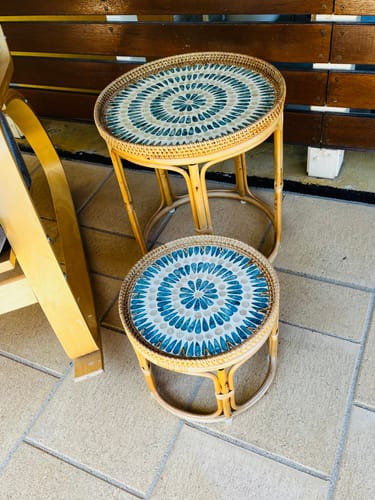 Customer photo review of Serene Rattan Table Set