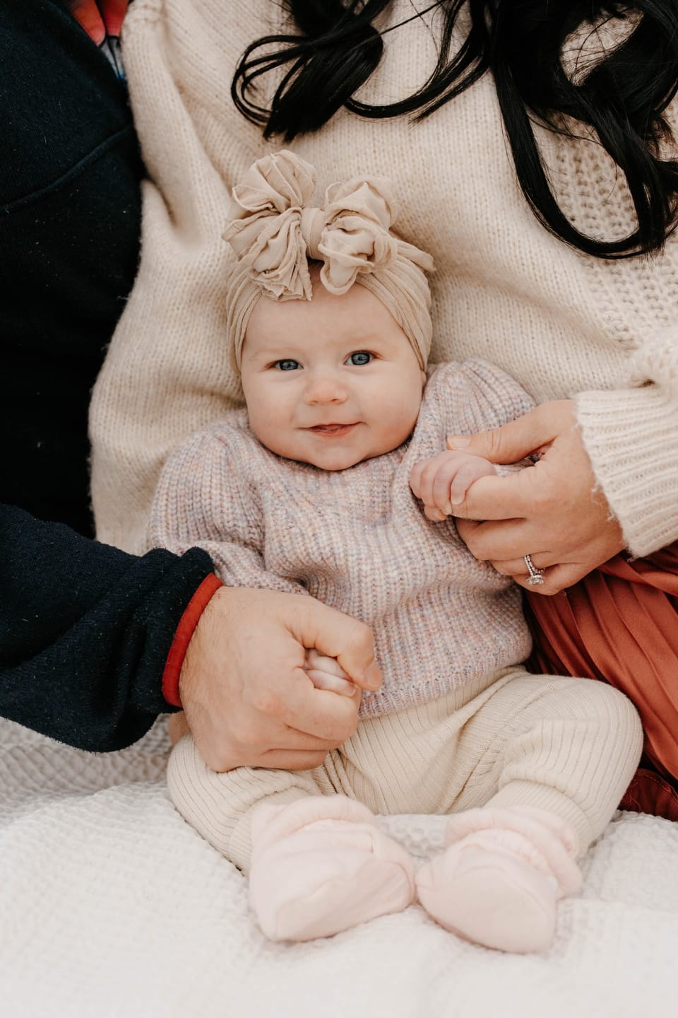 Customer photo review of Ruffled Headband- Champagne