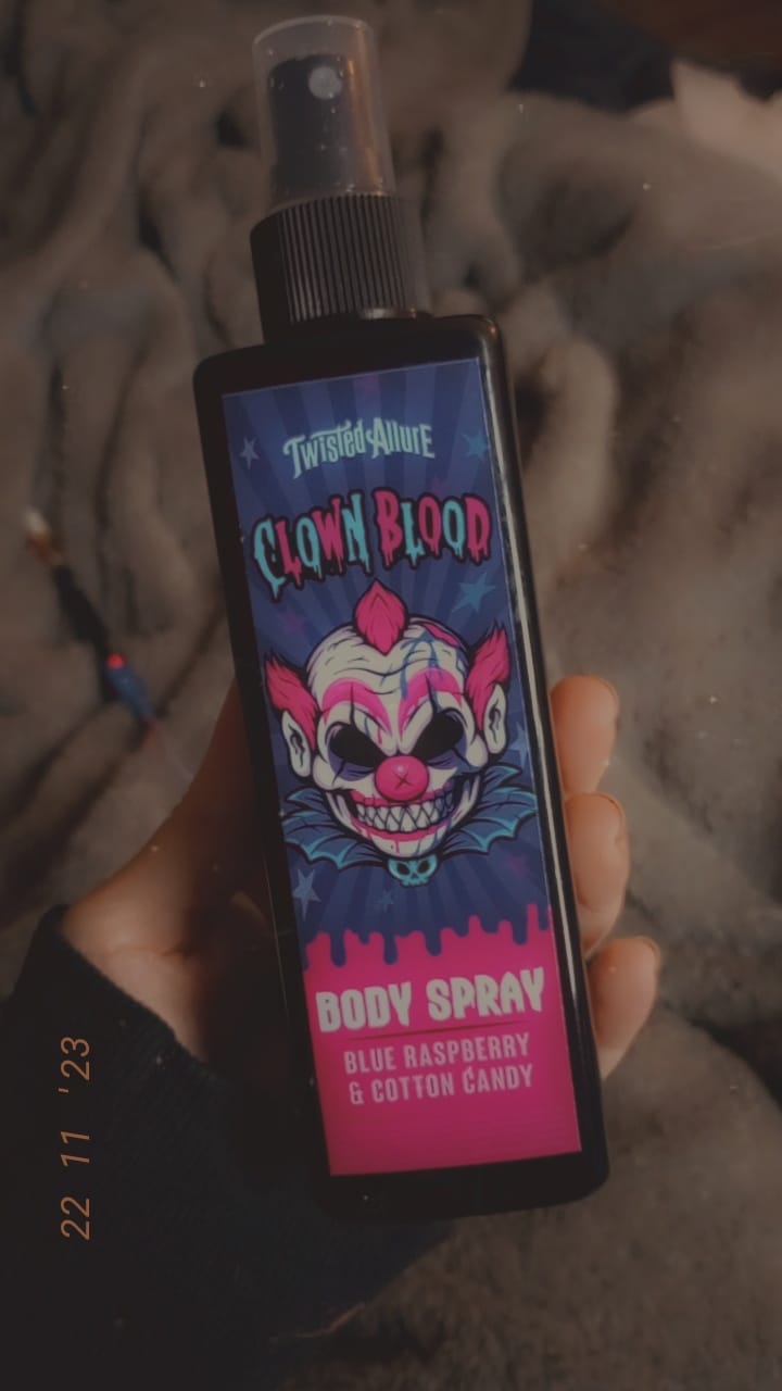 Customer photo review of Clown Blood Body Spray