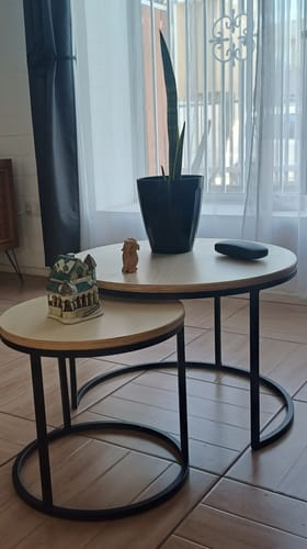 Customer photo review of Mesa de centro circular nido MIMA Negro