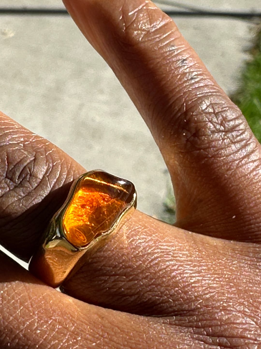 Customer photo review of Irregular Gemstone Ring