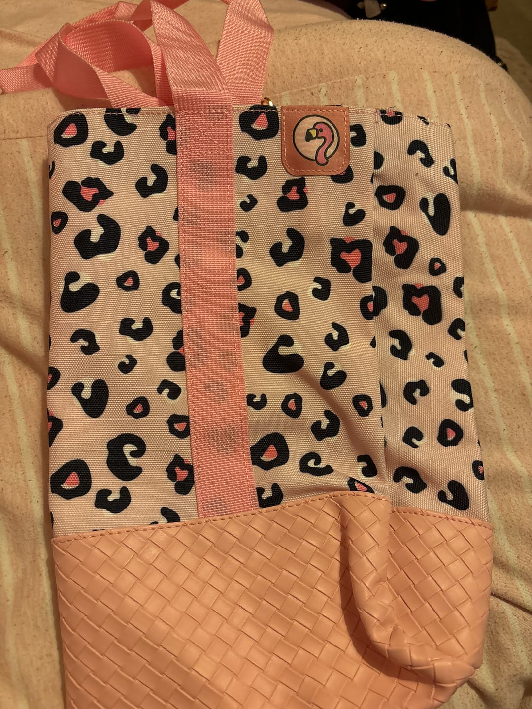 Customer photo review of Pink Leopard Tote Bag