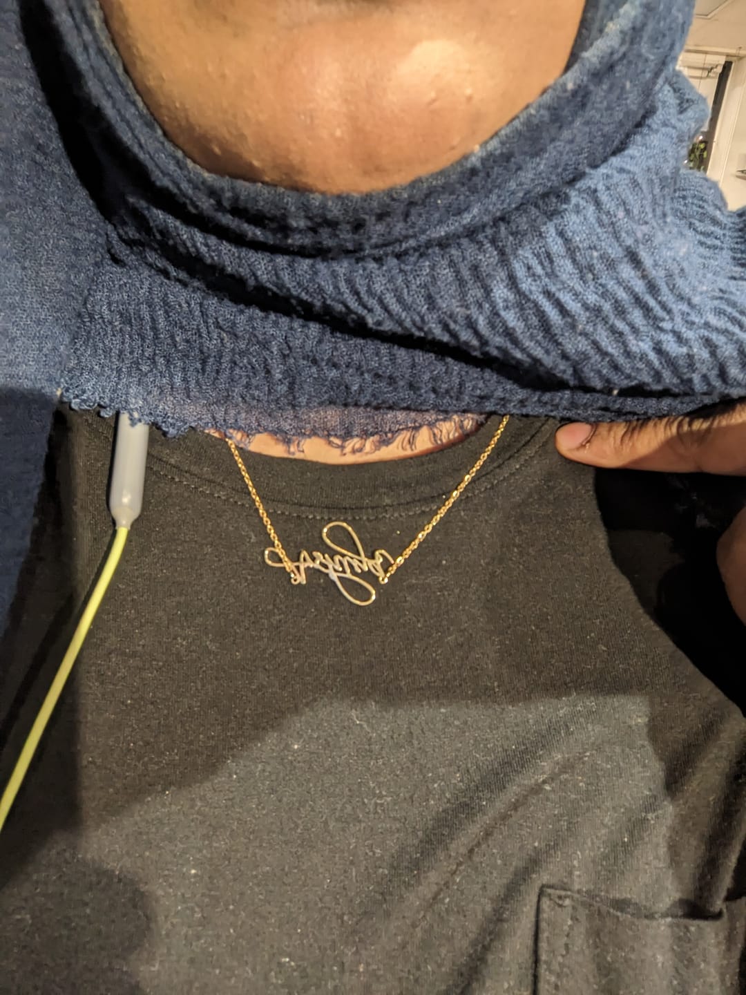 Customer photo review of Script Name Necklace