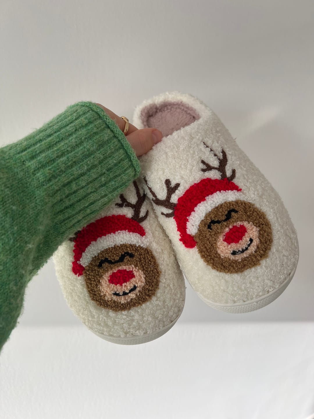 Customer photo review of Joyful Christmas Slippers