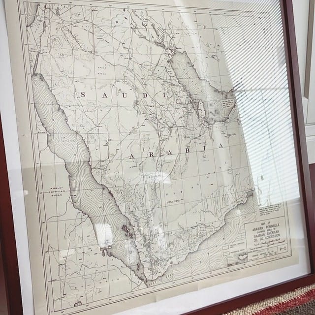 Customer photo review of Old Aramco Map, 1953 - First Arabian American Oil Company Map - Saudi Arabia, Pipelines, Extraction, Dubai, Riyadh