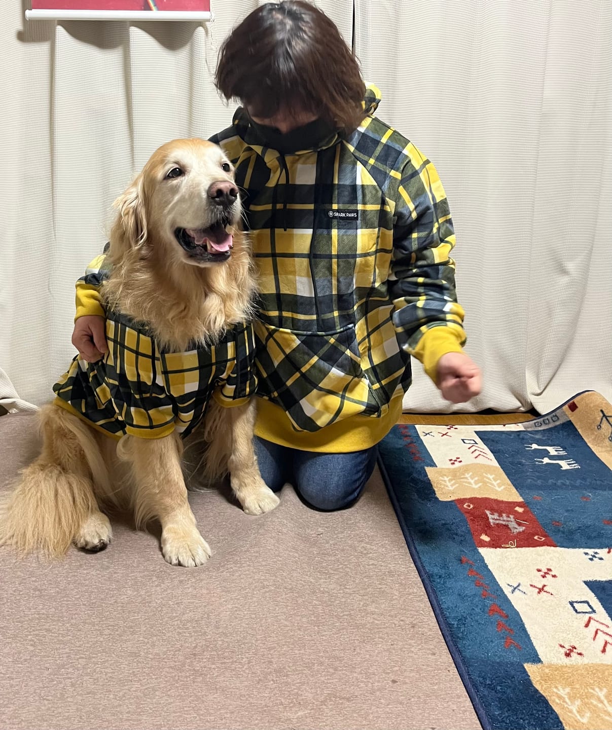 Customer photo review of Yellow Plaid Human Hoodie