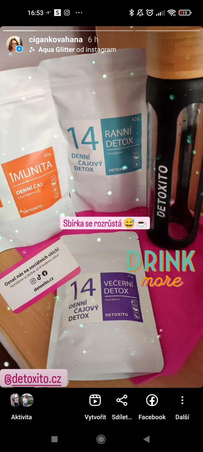 Customer photo review of Skleněná láhev Detoxito (Černá)