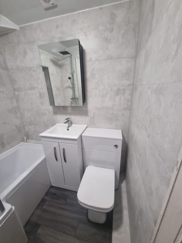 Customer photo review of Nova 1700 L Shaped Complete Shower Bathroom Suite