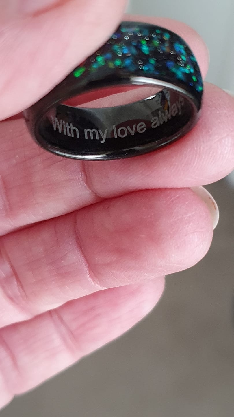 Customer photo review of The Black Opal 8mm Wonder Ring
