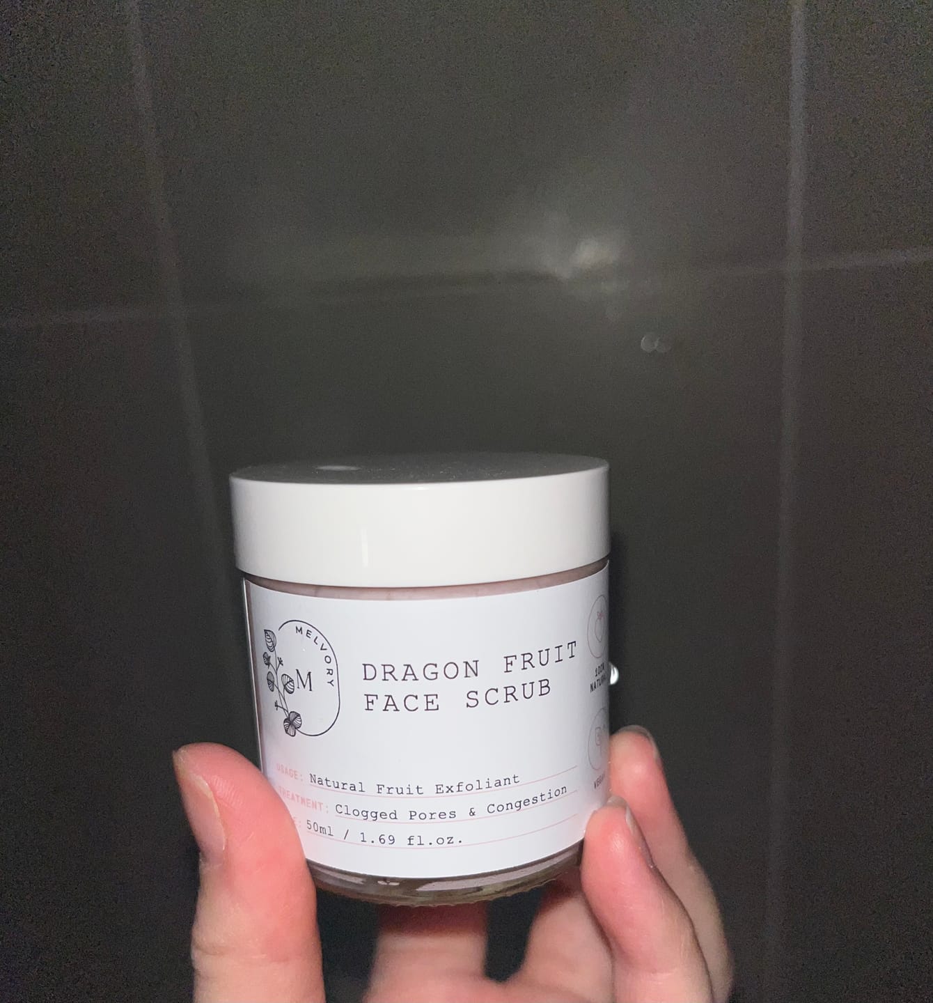 Customer photo review of Dragonfruit Face Scrub