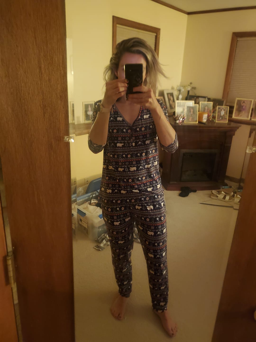 Customer photo review of Polar Isle Blue Bamboo Women's Pajama Set
