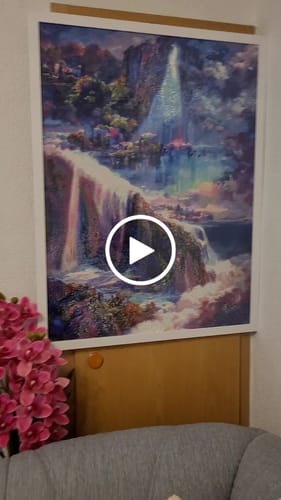 Customer video review of 5D Diamond Painting AB Steine Fantasy Wasserfall
