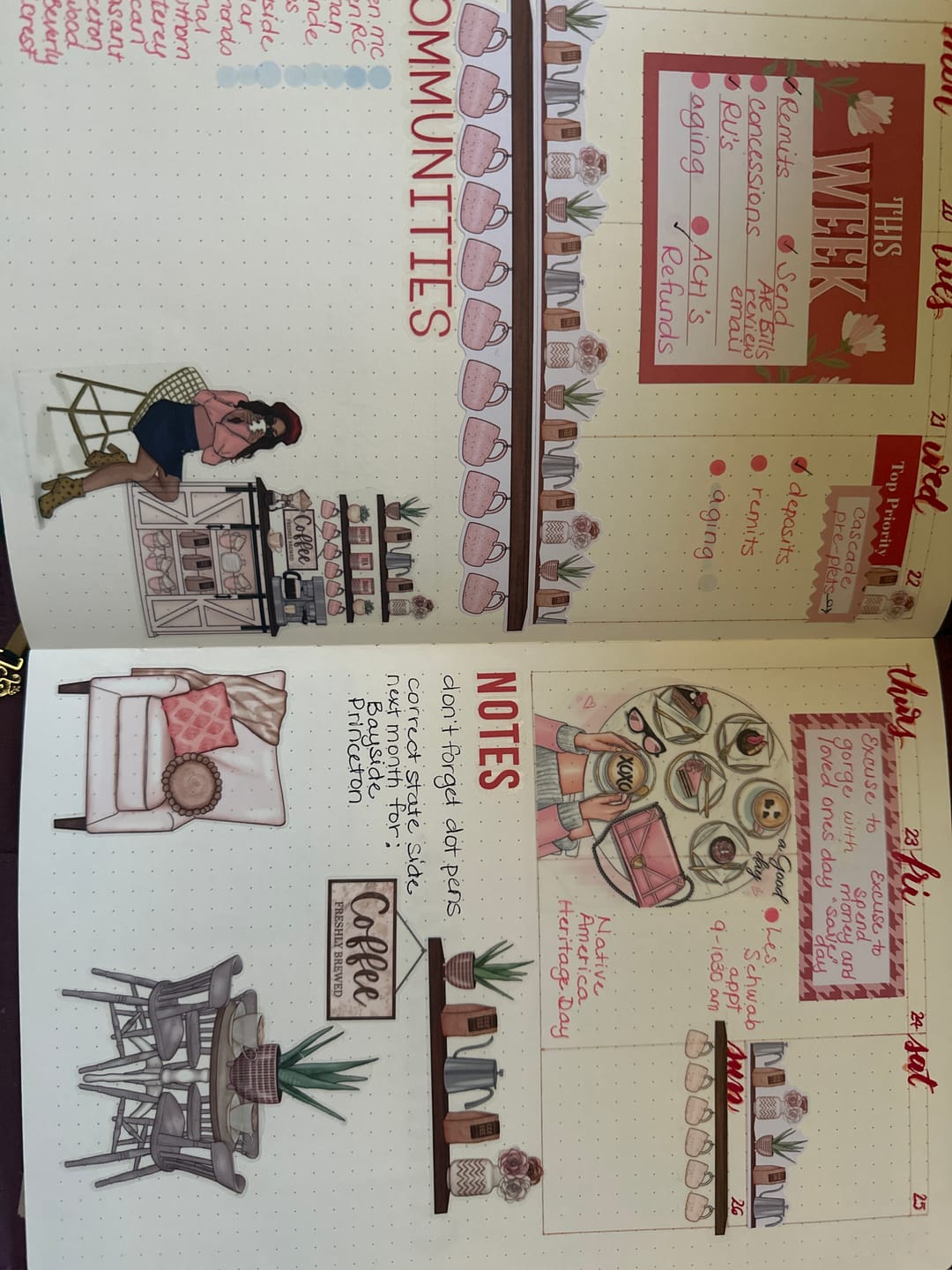 Customer photo review of Coffee Queen Planner Sticker Book