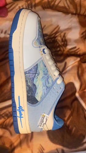 Customer photo review of Van Gogh Starry Night inspired sneakers