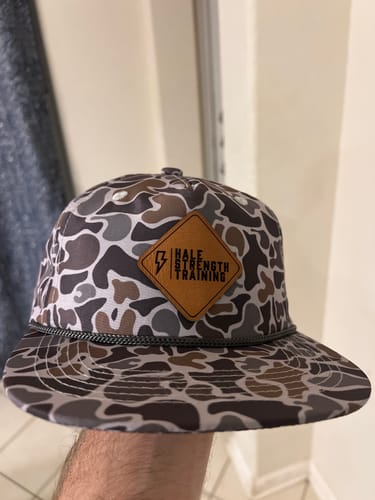 Customer photo review of Custom Leather Patch Rope Hat