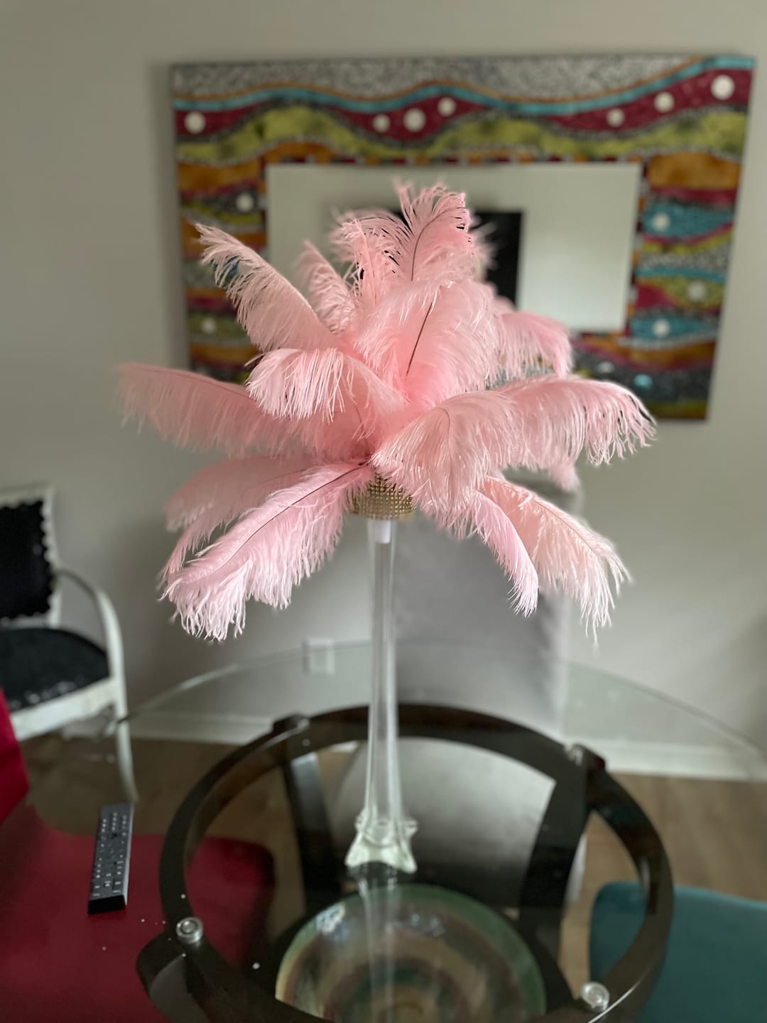 Customer photo review of Ostrich Flexible Feathers 13-16" (Baby Pink)