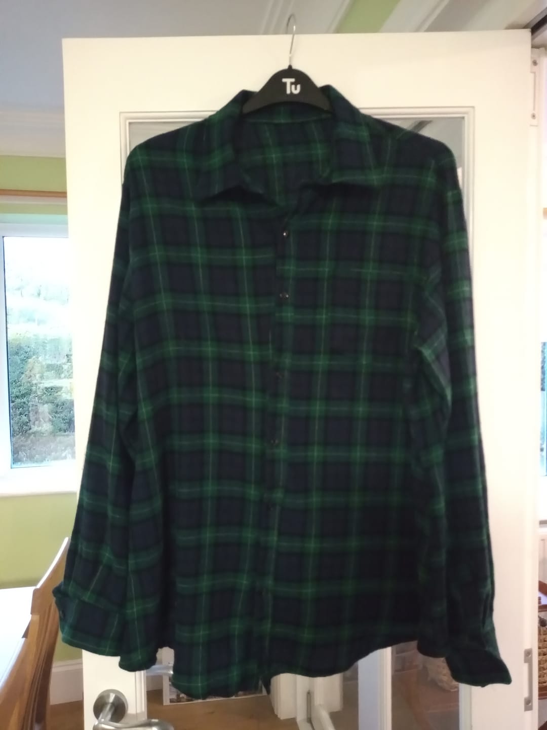 Customer photo review of Navy and Green Tartan Brushed Cotton Fabric