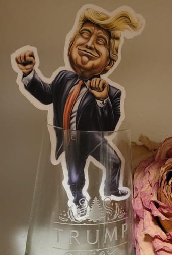 Customer photo review of 5" Dancing Trump Sticker