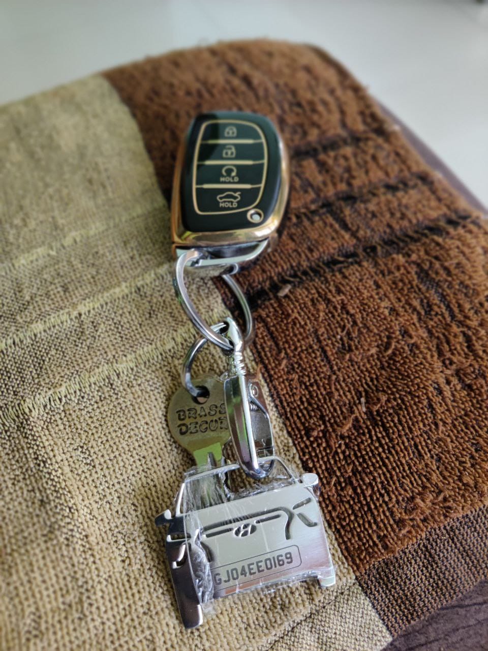 Customer photo review of Personalised Number Plate Car Keychain