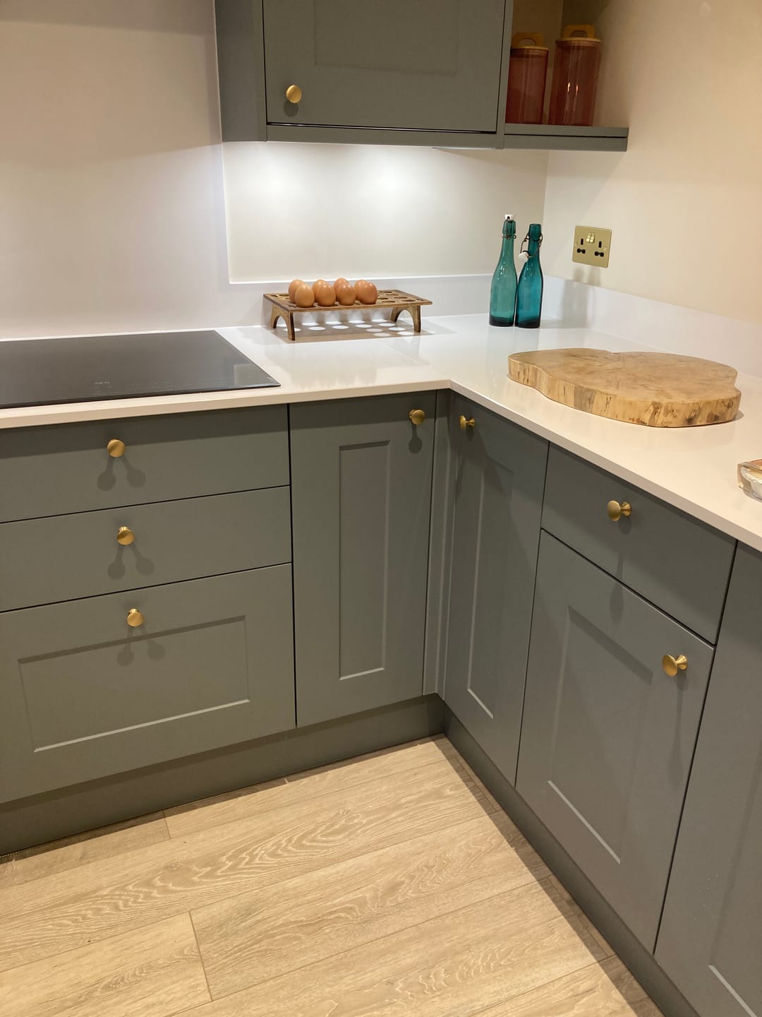 Customer photo review of Classic Brushed Satin Brass Cupboard Handles