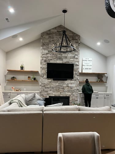 Customer photo review of RECLAIMED WOOD FLOATING SHELVES