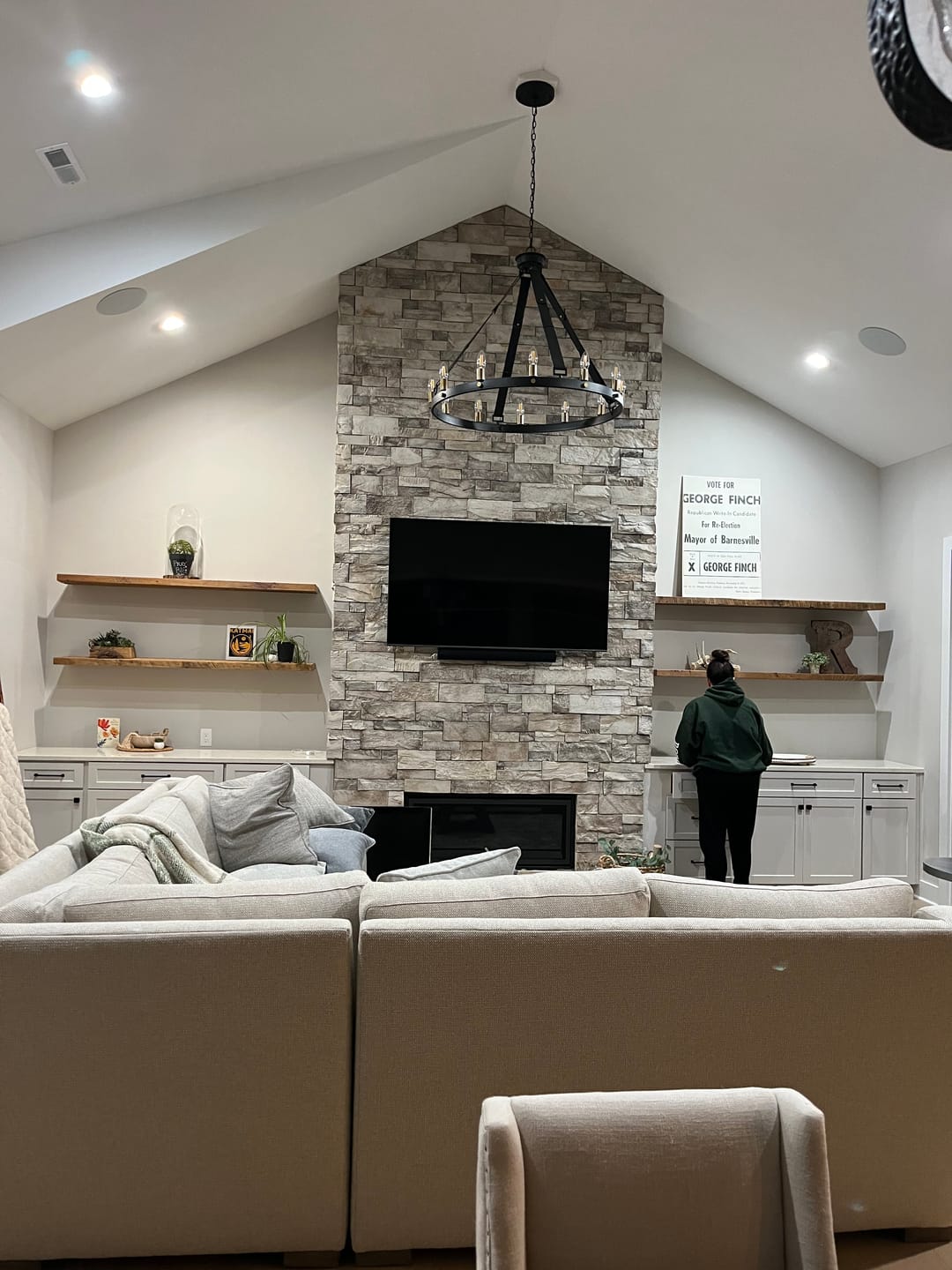 Customer photo review of RECLAIMED WOOD FLOATING SHELVES