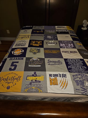 T-shirt quilt featuring springville tigers by Jackie from AL