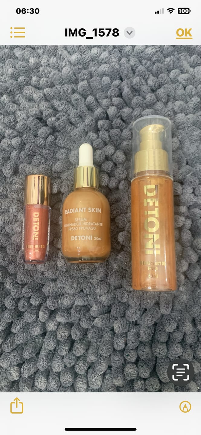 Customer photo review of SHIMMER BODY OIL