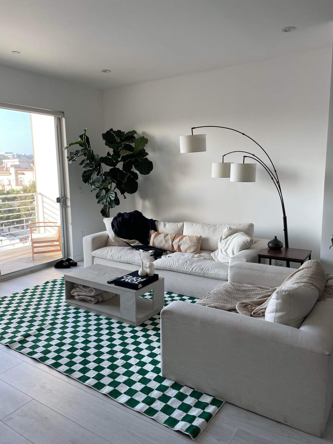 Customer photo review of Vibrant Checkered Rug