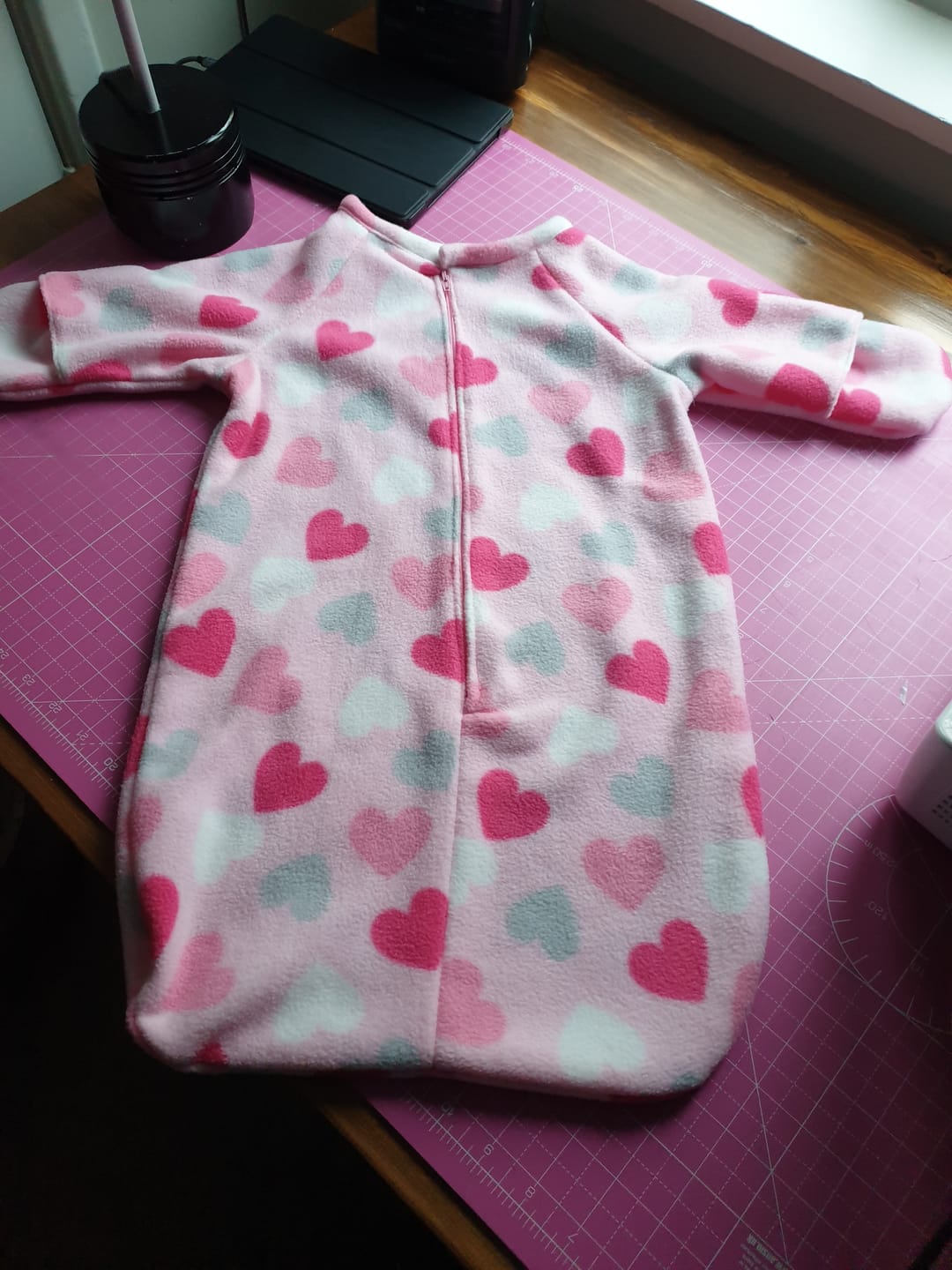 Customer photo review of Hearts on Baby Pink Anti Pill Polar Fleece Fabric