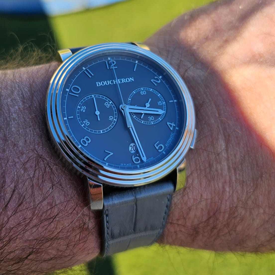 Customer photo review of Matte Grey Alligator