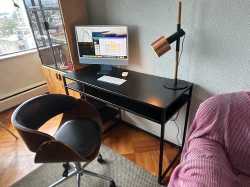 Customer photo review of Escritorio repisa 2 niveles metal black