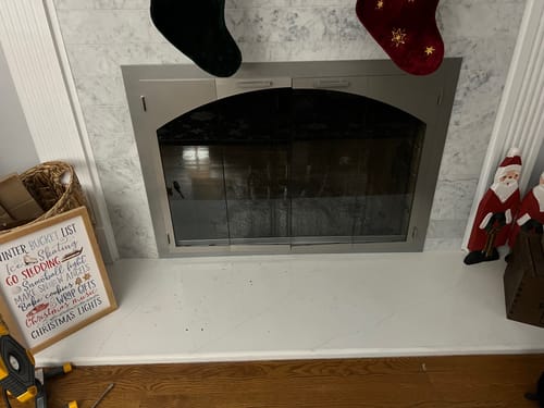 Customer photo review of Steel Fireplace Glass Door Masonry & Zero Clearance - Carolina Arched Door