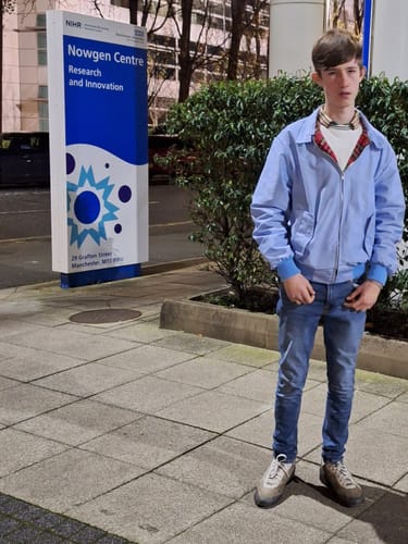 Customer photo review of Mens Classic Harrington Jacket - Light Blue