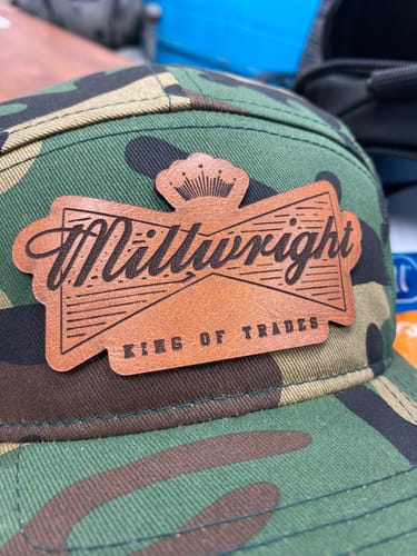 Customer photo review of Custom Leather Patch Camper Hat - Richardson 217