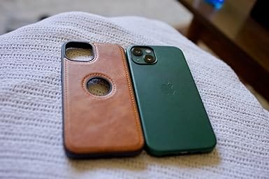 Customer photo review of iPhone 13 Leather Case with MagSafe