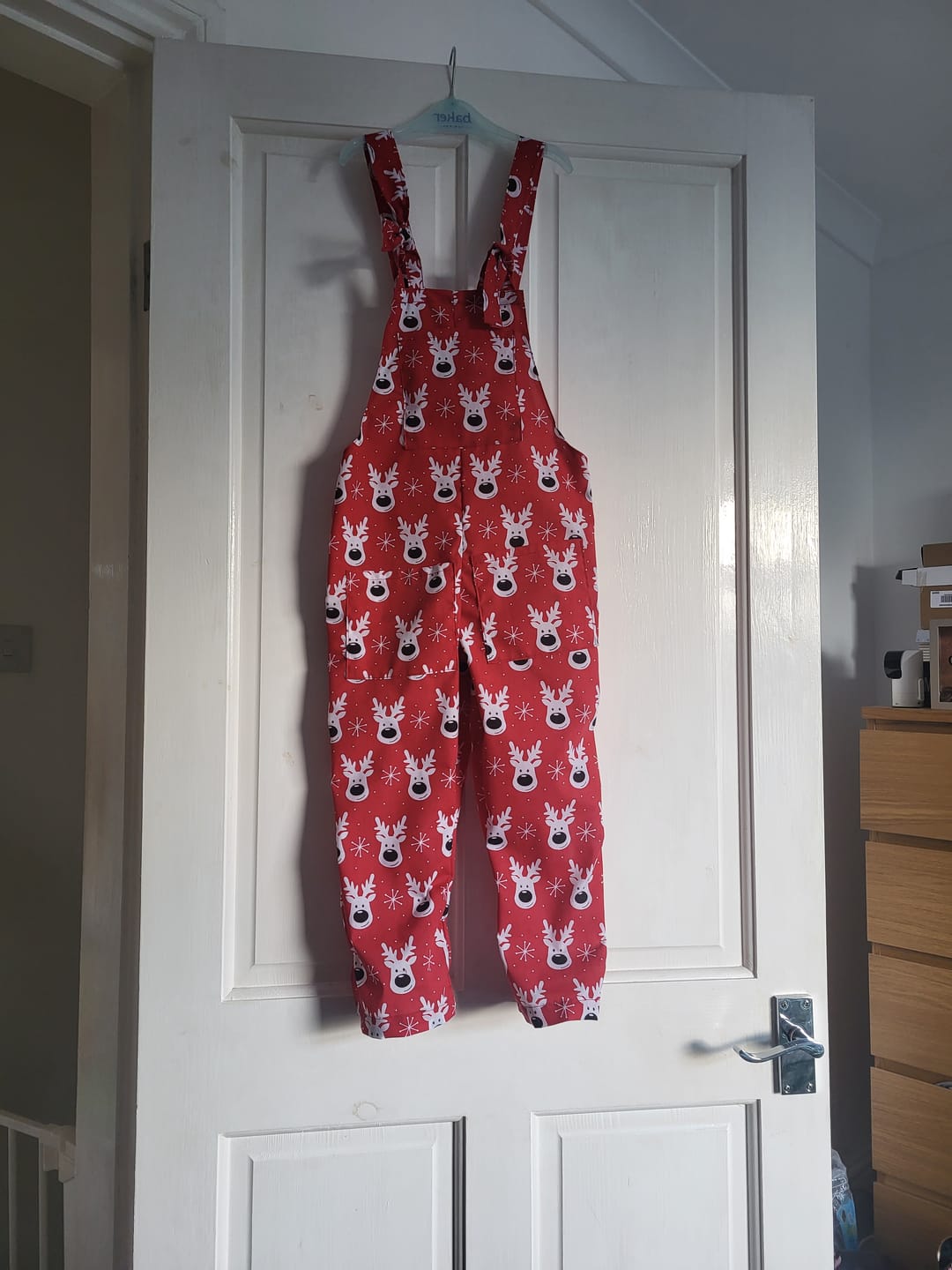 Customer photo review of White Reindeer Faces Polycotton Fabric