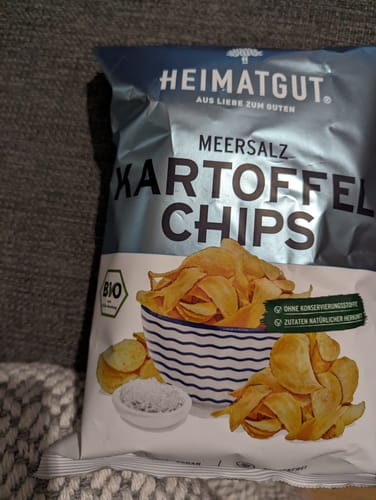 Kundenbewertung mit Foto zu Bio Kartoffelchips Meersalz