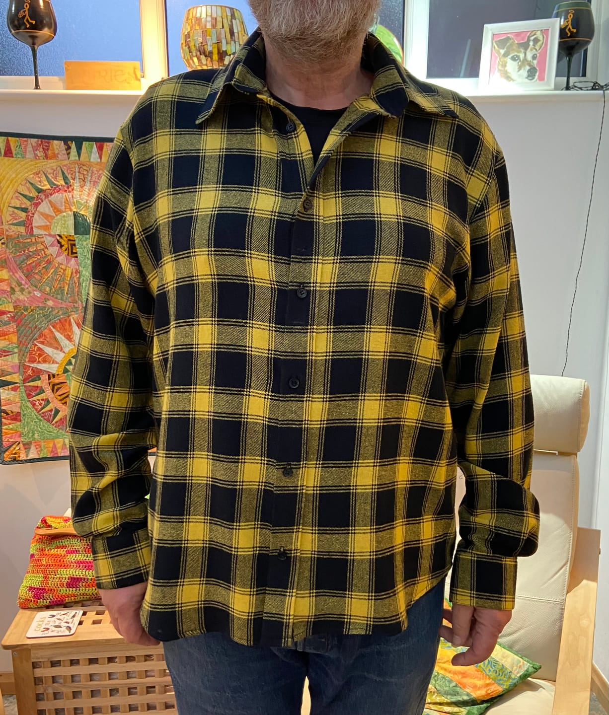 Customer photo review of Mustard and Black Tartan Brushed Cotton Fabric