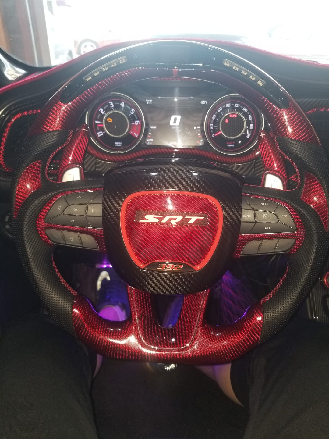 Customer photo review of Dodge Challenger/Charger/Durango 2015-2023 Carbon Fiber Steering Wheel Airbag Center Overlay