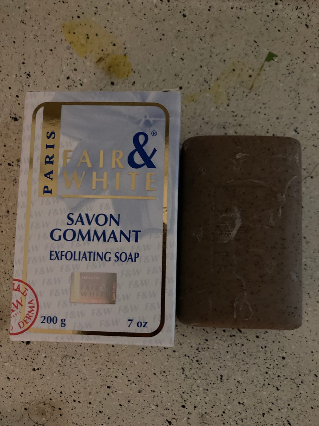 Customer photo review of Fair and White Original Exfoliating Soap 200 gm / 7 oz