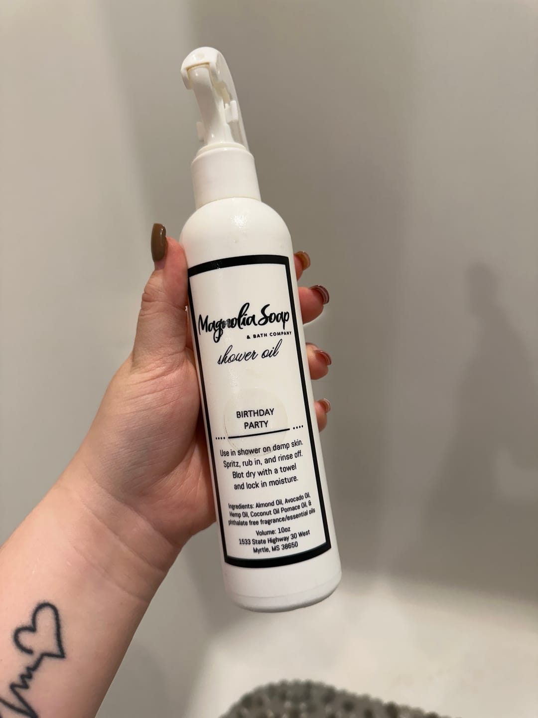 Customer photo review of Shower Oil