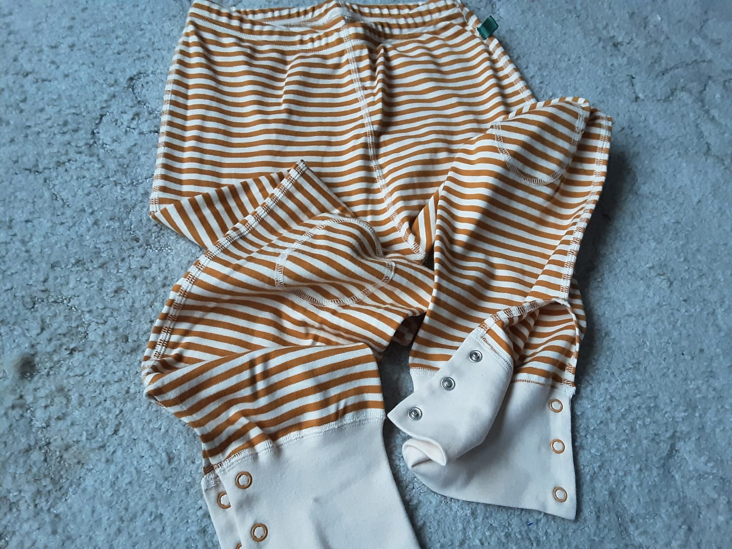 Customer photo review of Gold Striped Extra Long Adaptive Joggers